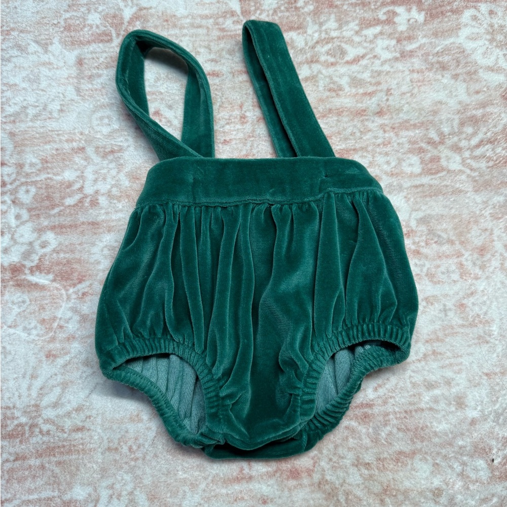 Green velvet romper